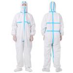 China Safety Disposable Isolation Gowns Oil Resistant Disposable White Overalls for sale