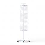 60 Hooks Gridwall Metal Floor Display Stands 6 Sides Grid Panel Spinner
