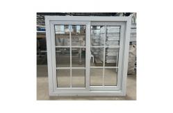 China PVC UPVC Double Pane Glass White Vinyl Sliding Window With Grill Mosquito Mesh supplier