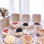 Restaurant Fast Food Takeaway Bento Lunch Square Biodegradable Disposable for sale
