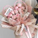 50cm*5Y Flower Bouquet Plastic Wrapper Polyester Christmas Decorative Mesh Roll for sale
