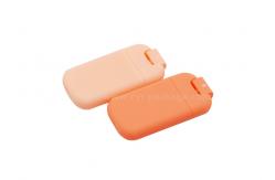 China 30ml Orange Perfume Spray Pump Plastic Refillable Square Cosmetic Portable supplier