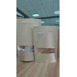 Reclosable Stand Up No Print Customized Paper Bags With Top Zipper And Window