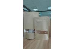 China Reclosable Stand Up No Print Customized Paper Bags With Top Zipper And Window supplier