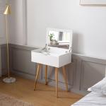 Brown White Wooden Dressing Table With Mirror Large Capacity Luxury For Bedroom Home for sale