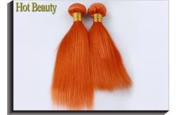 China Orange Virgin Human Hair Extensions 12 Inch Double Stitch Weft Single Drawn supplier