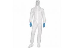 China Cool Disposable Protective Coverall Blood Penetration Resistance With Elastic Cuff supplier