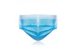 China Blue Disposable Face Mask 3 Layer Filtration Non Woven With Elastic Ear Loop supplier