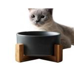 15.5*7cm Ceramics Bamboo Shelf Pet Food Dispenser for sale