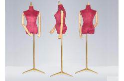 China Female Colorful Flannelette Decorative Shop Display Mannequin With Golden Metal Stand supplier