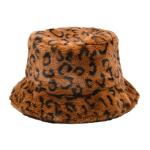 Autumn and winter new Bucket hat plush color leopard print tie dye basin hat warm hat for sale