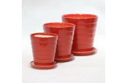 China Round Lightweight Ceramic Planters With Drainage Hole supplier