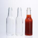 Empty  Hot Sauce Glass Bottle For Salad Sauce Ketchup Bottle With Lids for sale