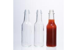 China Empty  Hot Sauce Glass Bottle For Salad Sauce Ketchup Bottle With Lids supplier