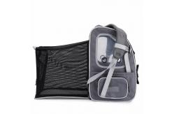 China Gray Pet Carrier Backpack Expandable Shoulder Breathable Collapsible Dog Carrier supplier
