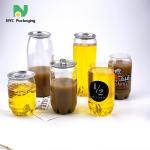 250ml 330ml 650ml Clear Soft Drink PET Beverage Can With Easy Open Lid