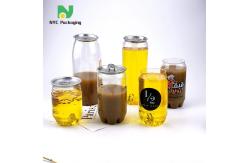 China 250ml 330ml 650ml Clear Soft Drink PET Beverage Can With Easy Open Lid supplier