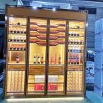 Rose Gold Modern Restaurant Wine Display Cabinet TUV 350*190cm for sale