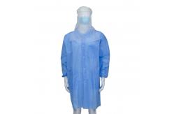 China 5pcs/Bag Dustproof Disposable Lab Coats With Shirt / Korean / Knitted Collar Style supplier