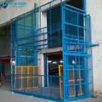 6m High Blue 500kg-20000kg Industrial Indoor Goods Lift Hydraulic Cargo Elevator for sale