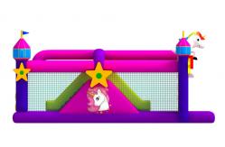 China Outdoor Unicorn Theme 4x9.5x4.5m Inflatable Obstacle Courses supplier