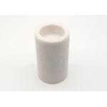 Polished White Marble Candle Holders Round Cylinder Durable Heat Resistant for sale