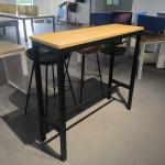 Nordic Wood Rectangle Bar Height Dining Table Set With Bar Stools for sale