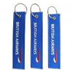 BRITISH AIRWAYS Custom Embroidered Keychain Scratch Resistant Fabric Custom Patch Keychain