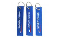 China BRITISH AIRWAYS Custom Embroidered Keychain Scratch Resistant Fabric Custom Patch Keychain supplier