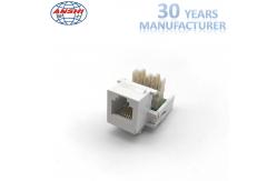 China CAT3 RJ11 90 Degree 6P4C Telephone Keystone Jack 110 IDC With Dust CAP supplier