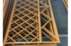 China Iron / Galvanized Artificial / Imitation Bamboo Fence In Yellow With Triangle Hole Shape supplier