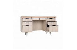China Wooden Desktop 1.2 MM Thick Metal Frame Steel Computer Table supplier