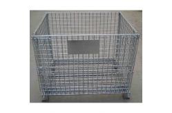 China Metal Wire Mesh Storage Cages , Stackable Collapsible Wire Mesh Containers supplier