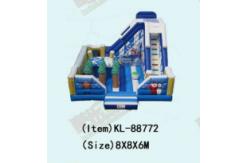 China Blue White Snow theme Children Fun Park Inflatable Slide Bouncy supplier