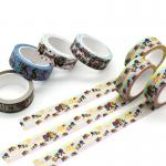 CMYK Printed Patterned Japanese Washi Masking Tape Length 10m for sale