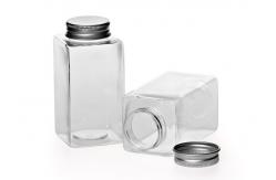 China Square Eco-friendly Clear Pet Jars , Screwing Cap Clear Plastic Cylinder supplier
