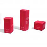 Custom Skincare Boxes With Solid Red Texture Paper face cream box desigh cosmetic packing box
 for sale