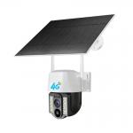 Wireless Solar Outdoor 4G Security Camera , Solar Panel Pan Tilt Camera for sale