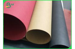 China 0.55MM / 0.3MM Double Side Smooth Kraft Paper Roll Washable Black supplier
