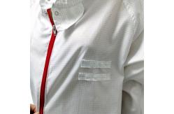 China Dust Free Anti Static Cleanroom Jumpsuit With Hood White Washable supplier