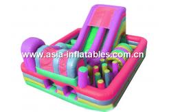 China Customized Inflatable Green Obstacle Challenges Course With Printed Business Logo supplier