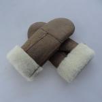 Shearling skin mittens double face lamb fur leather women's mittens for sale