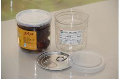 China 380ml Easy Open Clear Round Plastic Canisters for Dry Fruits Packaging supplier