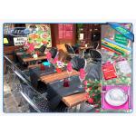 Beige And Green Vinyl Non Woven Textiles Disposable Table Covers for sale