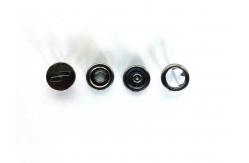 China Custom Snap Buttons 4 Parts Metal With Logo Black Ancient Silver supplier