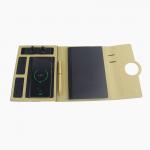 A5 PU Phone Charger Notebook , Multi Function 8000mAh Notepad With Power Bank