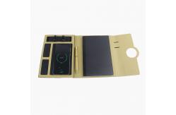 China A5 PU Phone Charger Notebook , Multi Function 8000mAh Notepad With Power Bank supplier