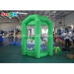 Green Cube Inflatable Money Machine Booth With One Air Blower For Promotion for sale