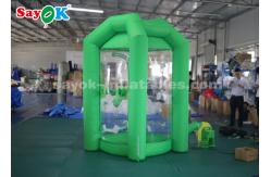 China Green Cube Inflatable Money Machine Booth With One Air Blower For Promotion supplier