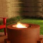 Round 910mm Outdoor Corten Fire Pit Rustic Red 2mm Weathering Steel for sale